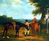 Two Hunters with a Groom by Jacques-Laurent Agasse